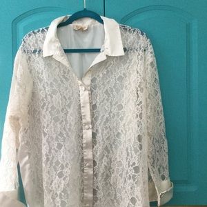 👠Victoria’s Secret Vintage Lace front Satin Back Night Shirt PRETTY SEXY